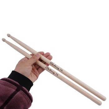 1 Двойка на Барабанни пръчки 5A 7A, Барабанни пръчки от клен дърво за игра на барабаните, комплект за начинаещи, Аксесоари за барабанни пръчки, музикален инструмент