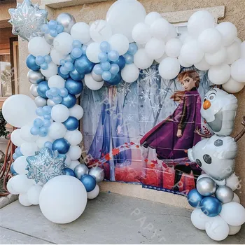 1 комплект, Замразени Олаф, балон, Арка, Венец, балони от фолио във формата на снежинки за детски рожден Ден Украса за детската душа