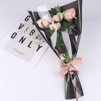 20 бр., опаковъчен пакет от прозрачна крафт-хартия, водоустойчив пакет от крафт-хартия Opp за цветя, торбички за опаковане на няколко букети от рози