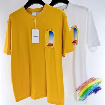 22SS/мъжки и дамски Свободна тениска с анимационни мечка за двойки, модни и ежедневни тениска с кръгло деколте, памучен ежедневни тениска