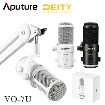 Aputure Deity VO-7U USB Динамичен Микрофон за Подкаст Бял Черен Комплект Епендорф RGB Осветление за игра на живо в YouTube Tiktok