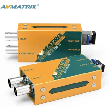 Avmatrix FE1121-12G предаване на Разстояние на 10 км 12G-SDI оптичен Разклонител SFP/LC Влакна предавател-приемник с резолюция от 4K
