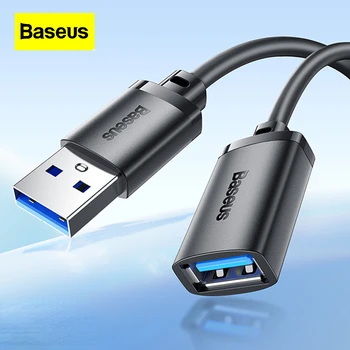Baseus USB 2.0 3.0 Удължен кабел за предаване на данни от един мъж към една жена, за да свържете към компютър, Клавиатура, Мишка Кабел-адаптер интерфейс за принтер