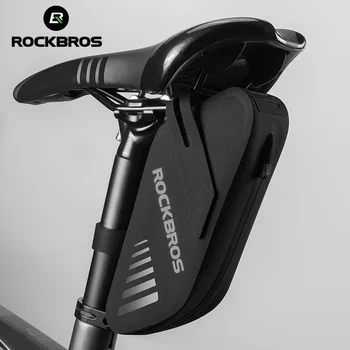 ROCKBROS, официалната Велосипедна седельная чанта, Водоустойчив 0,6 л, чанта за колоездене седалки на Задната чанта за инструменти, МТБ, Аксесоари за велосипед с горната Тръба