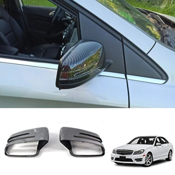 Автомобилна Подмяна на Капаци на Страничните огледала за обратно виждане, изработени от Въглеродни Влакна за Mercedes Benz a B C E Class W204 W212 W176 W246 C218 X156