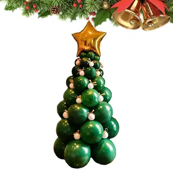 Балони във формата на празнични елхи, Коледна елха, Венец от балони, Комплект за парти, Празничен балон, Коледна украса, Фото