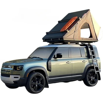 Водоустойчив Триъгълна палатка за къмпинг на покрива, алуминиева твърда обвивка, Автомобили палатката на покрива с багажником на покрива