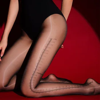 Дамски мазни чорапогащник с индивидуален дизайн, блестящи тънки секси чорапогащник с писмото принтом, атрактивни гланц чорапогащи