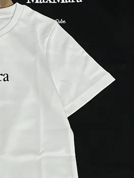 Дамски тениски с къс ръкав и писмото принтом, Новост лятото 2023, универсална ежедневна памучен тениска 3 цветове за дами