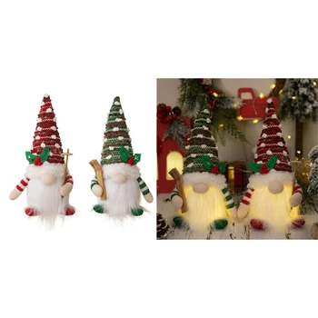 Декор за Коледно парти, Вязаная шапка в грах, Снежен човек, Безлични Украшение във вид на Елф
