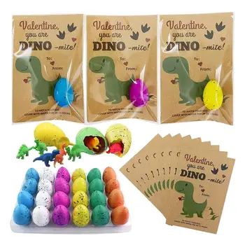 Инкубационное яйце на Динозавър, 24 Опаковки, Излюпването на играчки за динозаврите, Инкубационное Яйце на Динозавър, Растящи във водата, Пукнатините в различни цветове, Ден на Св. Валентин