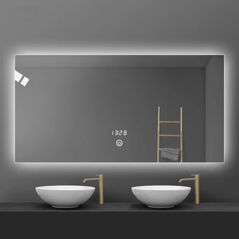 Интелигентна огледало за баня с защита срещу замъгляване, сензорен екран, led лампа, тоалетен огледало за баня, стенно огледало по поръчка