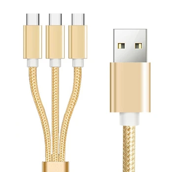 Кабел-USB сплитер C, кабел за зареждане от USB A до 3 штекеров Type-C, кабел за зареждане, 3 в 1, Бързо зареждане на мобилни устройства 45BA