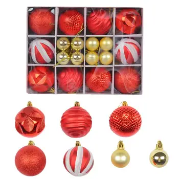 Коледен бал на 26 бр. Коледни украси Балони Нечупливи блестящи топки, атрактивен цвят Създават коледно настроение с помощта на дантела