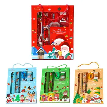 Коледен комплект Ластиков за моливи, Подарък кутия за студенти, Набор от офис консумативи, Сигурен канцелярский инструмент за детска градина, Награди, Коледни Подаръци
