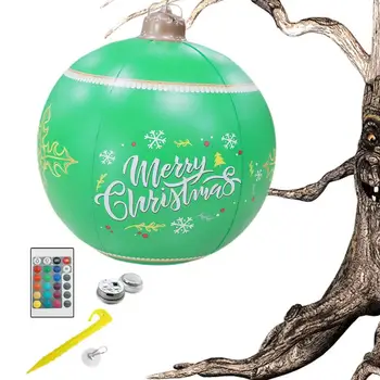 Коледен Надуваем Балон С Осветление 60 см Празнични Декоративни Светещи Надуваем Коледна Топка Надуваем Запалена Топка За