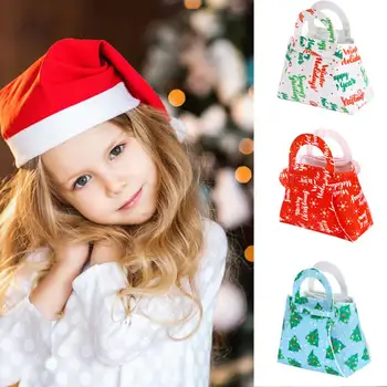 Коледен Подаръчен пакет за Деца, Весел Коледен Подаръчен пакет за Деца, Празнични Коледни Торбички Тоут, Сгъваеми Коледни Елементи за Подарък