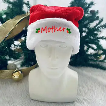 Коледна шапка на Дядо Коледа Празничните Семейни шапки на Дядо Коледа от мек плюш с персонализираните букви за Коледни партита