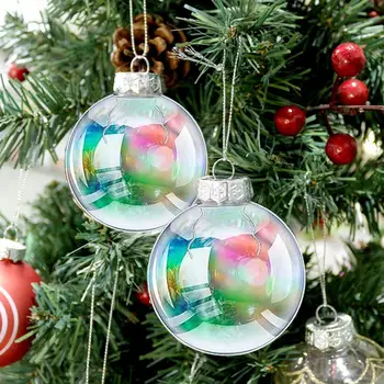 Коледни топки за Многократна употреба Коледни декорации, Прозрачни наполняемые топки за празнични партита, комплект бижута от 6/12 парчета, новост