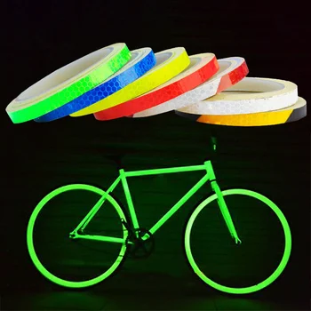 колоездене етикети 1 см. * 8 м, Многоцветен Светоотражающая лента за МТВ велосипед, подходящ за декорация с ръцете си, Колоездене флуоресцентни ленти, аксесоари за велосипеди