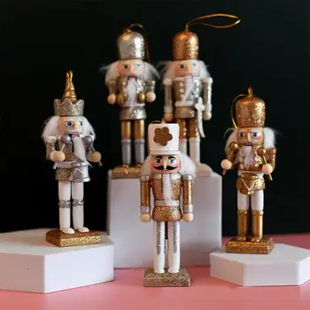 /комплект 13 см Дървена Лешникотрошачката Фигурка на Войник Модел на Кукла-Марионетка Ръчно изработени За Деца Подаръци За Коледа Интериор за дома и Офиса