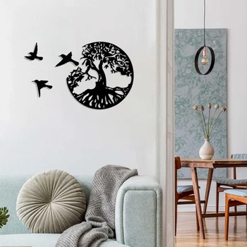 Красотата на дивата природа-Дърво и птица, стенни рисунки за спалнята, офиса и дома, скулптура