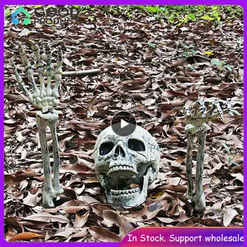 Креативен Хелоуин Череп, главата на Скелета, Страховито набор от човешки ръце, Високо Качество, Нов Домашен Градината, тревата, декор, пластмаса, Реалистичен