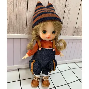 Кукла StoDOll Ob11 Жасмин Egg, дрехи GSC Ymy, тениска Bjd, шапка, панталони, комплект меки керамични кукли