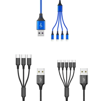 Мультикабель за зареждане на Мулти USB-кабел USB-Кабел За Зареждане В Найлонов Оплетке Универсален 3/4/5 in1 Мультикабельный Адаптер P9JD