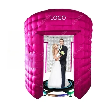 Надуваема розова фотобудка SAYOK с led подсветка, надуваем фон за фотобудки за партита, реклама, барове, мероприятия, изложби