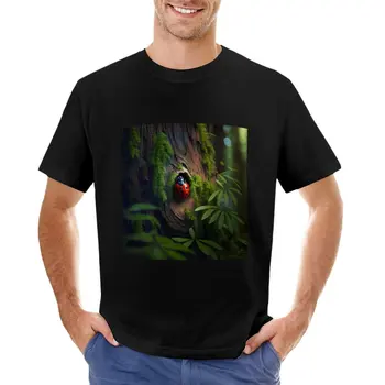 Тениска с изображение на калинка в гората, тениска за мъже