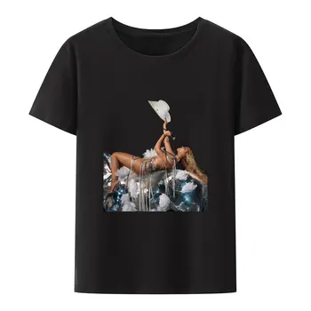 Тениска с принтом Бионсе Renaissance World Tour За мъже и жени, Свободни дишащи блузи с къс ръкав, популярна градинска мода, хипстерская риза