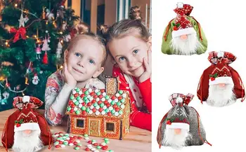 Чанти за Коледни Предложения, Безлични стоп-моушън подарък чанта, мека чанта-тоут с Gnome, на съвсем малък, скъпа чанта за Коледното парти, за празници и Фестивали